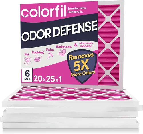 Vista 36 de Colorfil - Filtro de aire de 12 x 12 x 1 pulgadas, filtros que cambian de color para olores de gatos y perros, filtro de aire acondicionado MERV 8