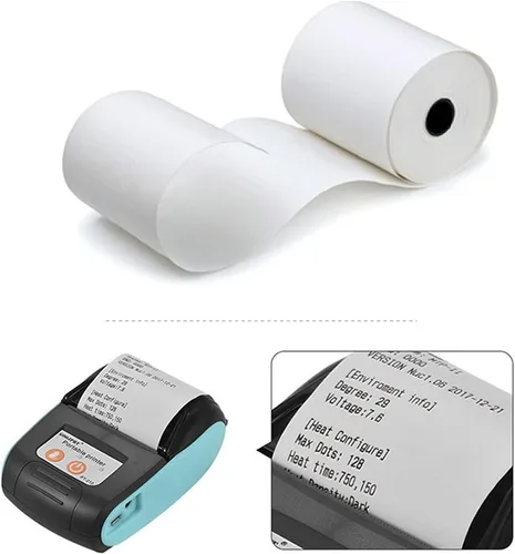 Vista 2 de OausTect Rollos de papel de tarjeta de crédito térmicos 2 1/4 x 50 rollos de papel para máquina de adición de papel para impresora POS/máquina