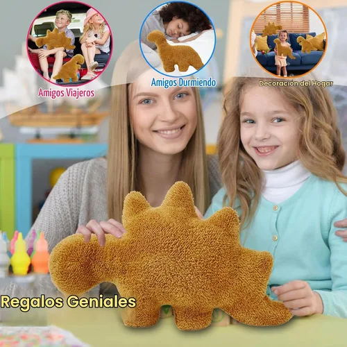 Vista 5 de Isaacalyx Almohada de pepita de dinosaurio, almohada suave de 16 pulgadas para regalos de cumpleaños, decoraciones de fiesta temática de dinosaurios