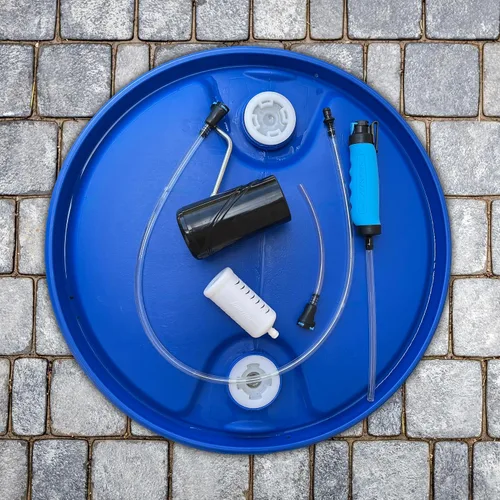 Vista 6 de Sagan Life Bomba de filtro de agua de tambor de 55 galones, sistema de purificación de agua AquaDrum, sistema de filtración de barril de agua