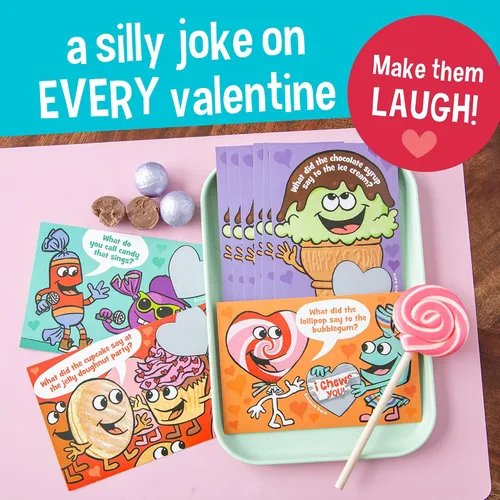 Vista 5 de 28 tarjetas de chistes Peaceable Kingdom rascables, para San Valentín
