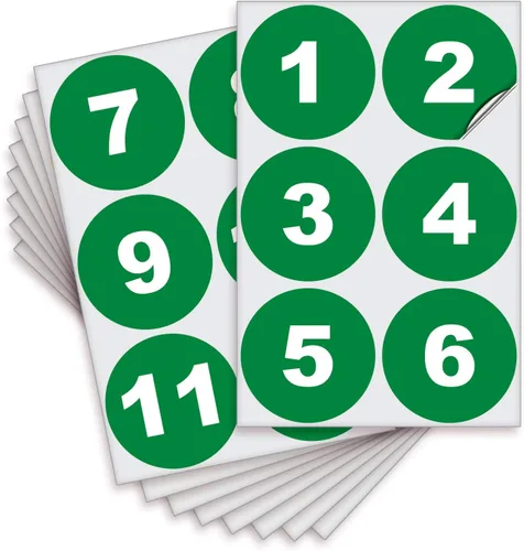 Vista 15 de iSYFIX Calcomanías negras de números consecutivos – 1 a 50, 1 pulgada, 1 juego – Vinilo autoadhesivo de alta calidad ideal para inventario