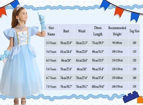 Vista 6 de iTVTi Disfraz de princesa Cenicienta para niñas, vestido de cosplay para carnaval, disfraz de fiesta de Halloween
