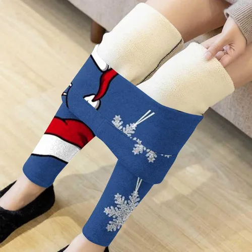 Vista 5 de Comigeewa Pantalones navideños talle Alto Mujer mallas talle Alto Pantalones cálidos Pantalones chándal Largos estampados