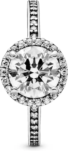 Vista 4 de PANDORA Joyería Anillo redondo de circonita cúbica brillante Regalo para ella Plata de ley Metal Zirconia cúbica