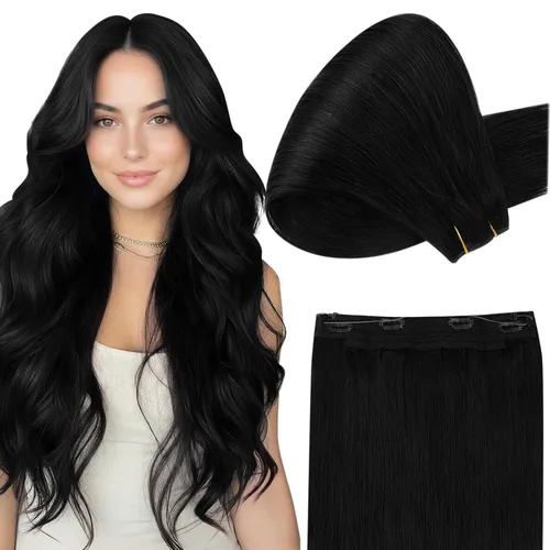 Vista 42 de Fshine - Extensiones de cabello con hilo invisible de 12 pulgadas, color rubio ceniza con reflejos de rubio decolorado, pieza de cabello humano real