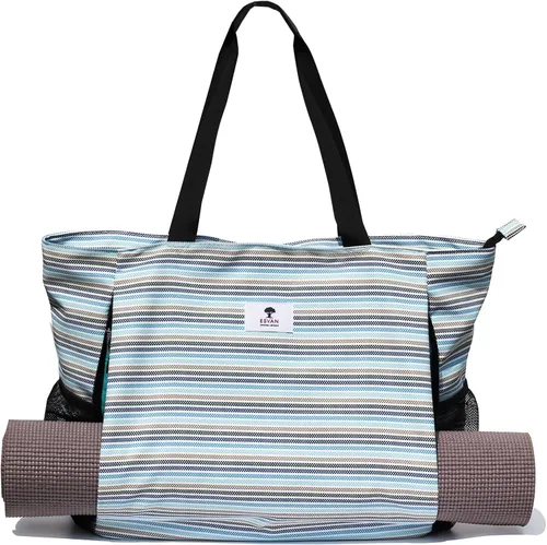 Vista 12 de Bolsa para esterilla de yoga ESVAN, bolsa de mano para yoga, bandolera para esterilla de yoga, bolsa de transporte para oficina, yoga, pilates