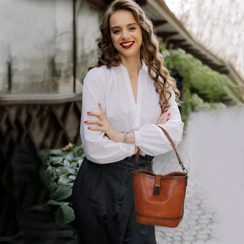 Vista 3 de HESHE Bolsos cruzados de cuero para mujer, bolso de hombro de diseñador, bolso hobo, bolso de cubo para todos