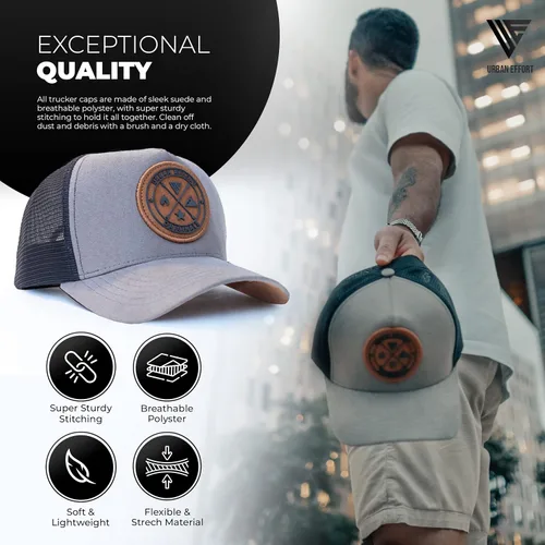 Vista 21 de Urban Effort Gorra trasera de malla, para hombres y mujeres, gorra de béisbol de 5 paneles, gran cierre a presión para caza y senderismo