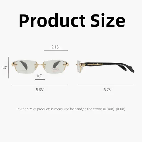 Vista 5 de Gafas de luz azul sin montura de gran tamaño, unisex, antifatiga, lentes transparentes para oficina, computadora, lectura y uso diario