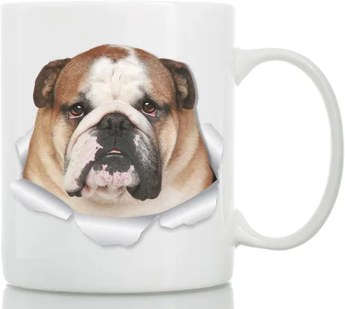 Vista 9 de Lindest British Bulldog - Taza de café divertida de cerámica, regalo perfecto para amantes de los perros, bonita taza de café novedosa, gran
