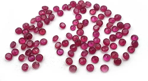 Vista 3 de Rubí Natural Corte Redondo Piedra Preciosa Suelta 35 Unids 0.138 in 10 CT Rubí Facetado Piedra Preciosa Para La Fabricación De Joyerías,rubí Rojo Al