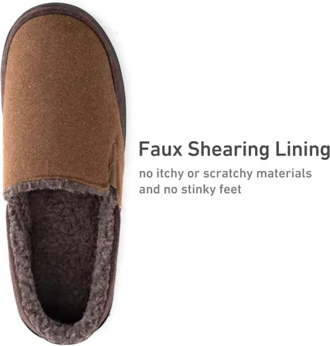 Vista 2 de Zigzagger Pantuflas de microgamuza esponjosas para hombre, estilo mocasín, para interior y exterior