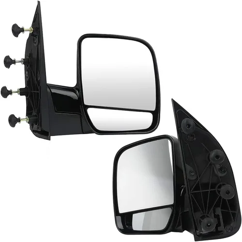 Vista 58 de Conjunto de espejo lateral del conductor o del pasajero para Ford F150 F250 F350 plegable manual, sin calefacción, color negro liso, paquete de 1