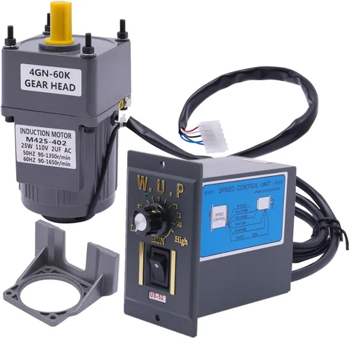 Vista 10 de Motor de engranajes eléctrico 110V 250W 10K Monofásico de alto par motor reductor de engranajes de CA 0-135 RPM Controlador de velocidad variable