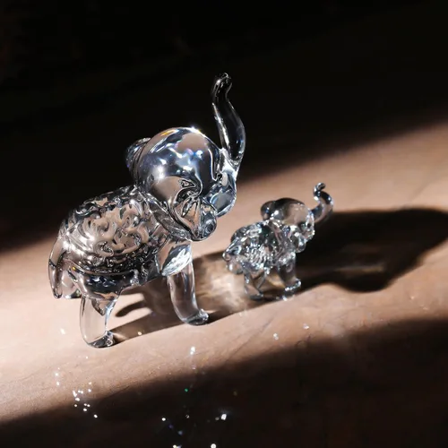 Vista 6 de Ornalrist Regalos de elefante de cristal para mujer, chapado en cristal, negro, mamá y bebé, elefante, manualidades, regalos ideales para esposa