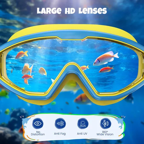 Vista 4 de Gafas de natación para niños, gafas de natación para niños, 3 unidades de gafas de natación de agua para niños y niñas, antivaho UV400
