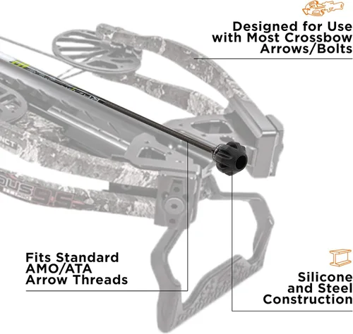 Vista 3 de Allen Company Titán Crossbow Bolt De-Cocking Head, roscas de flecha estándar AMO/ATA, silicona/acero, negro