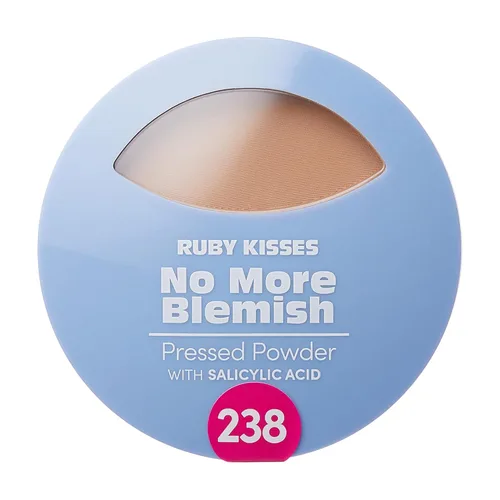 Vista 8 de Ruby Kisses No más manchas en polvo facial con ácido salicílico, maquillaje coreano, acabado mate, cobertura completa, polvo prensado