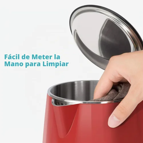 Vista 5 de Secura Hervidor de agua eléctrico original de acero inoxidable de doble pared 1.8 cuartos con apagado automático y protección contra hervido