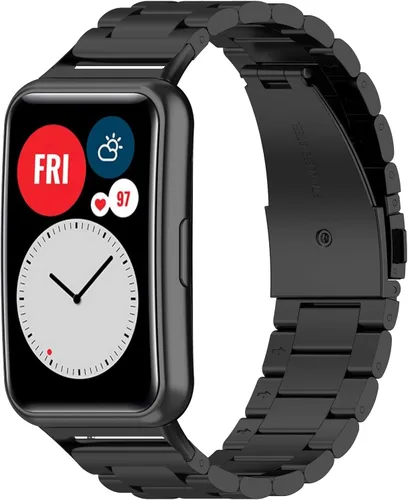 Vista 8 de Correa de repuesto para Huawei Watch Fit Band, de acero inoxidable, compatible con Huawei Watch Fit Smart Watch Paquete de 4