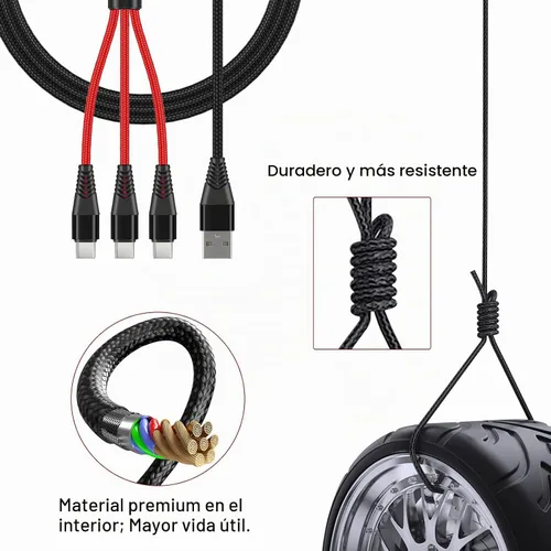 Vista 6 de Cargador para DJI Mini 4 Pro, Mini 3 Pro, Mavic 3, Air 2S Drone, con adaptador 3-in-1 3A Fast Charging Cable USB C Cord for DJI FPV Remote