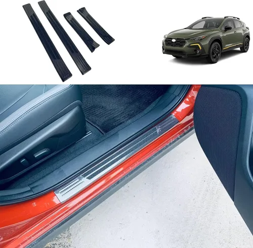 Vista 11 de Accesorios de automóvil compatibles con Subaru Crosstrek 2023-2026, placa interior del umbral de la puerta, cubierta protectora de arañazos, marco