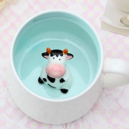 Vista 8 de Taza de café divertida de cerámica con caricatura 3D