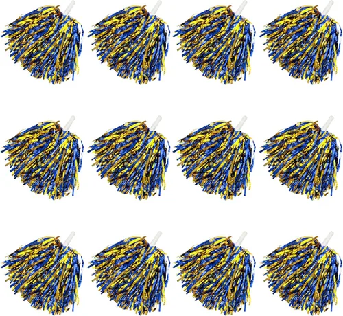 Vista 17 de Pompones de animadora a granel para deportes a granel de plástico para bailar y bailar, con asas de plástico para rooters que animan, animadoras