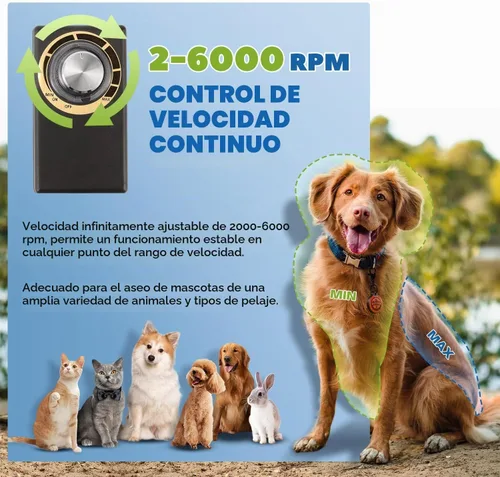 Vista 3 de Cortapelos de aseo para mascotas 200W, control de velocidad