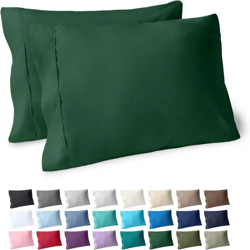 Vista 53 de Bare Home Juego de 2 fundas de almohada de microfibra de tamaño estándar, fundas de almohada refrescantes, doble cepillado, fácil cuidado, cierre