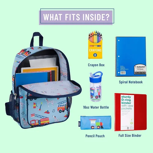 Vista 4 de Wildkin mochila para niños con bolsa para almuerzo para niños y niñas perfecta para empaquetar suministros escolares y tu aperitivo favorito ideal