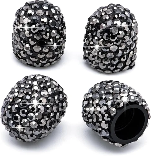 Vista 14 de 4 tapas de válvula de vástago de neumático de diamantes de cristal brillante, a prueba de polvo, tapas universales para válvulas de neumáticos