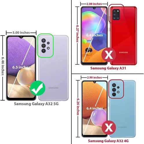 Vista 2 de TJS - Funda compatible con Samsung Galaxy A32 5G (oro rosa) with Tempered Glass Screen Protector Glitter Bling Cute Girls Women Design Dual Layer