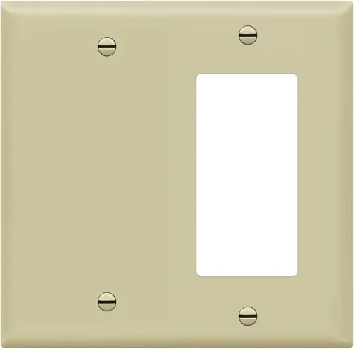 Vista 10 de ENERLITES Combination Decorator - Placa de pared basculante y salida en blanco, tamaño estándar, cubierta de interruptor de luz de 2 cuadras, 4.50 x