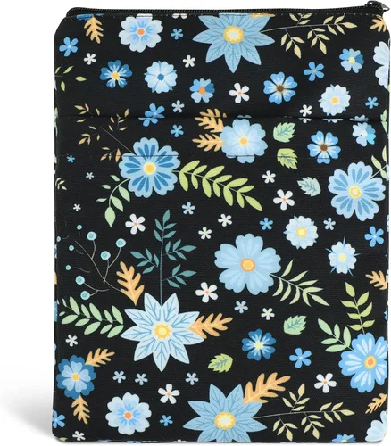 Vista 7 de Funda para Libros Cubiertas de Libros Protector de Libros Estampado Floral con Cremallera Tela Lavable para Adolescentes Adultos Amantes