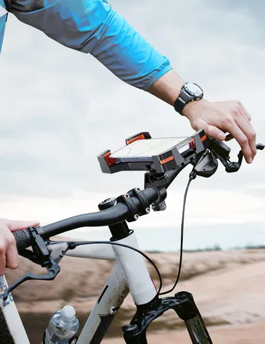 Vista 7 de Grefay Soporte de teléfono para bicicleta Soporte de teléfono para manillar de bicicleta con rotación de 360 para teléfono inteligente de 4.7-7.0
