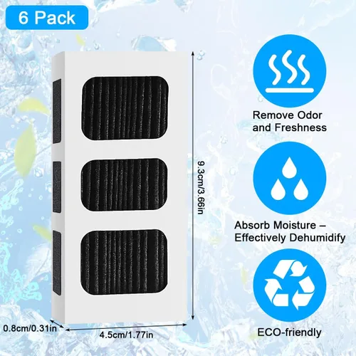Vista 3 de Paquete de 6 filtros de aire de repuesto para refrigerador compatibles con Paultra2, compatible con Frigidaire Pure Air Ultra 2, Pure Air Ultra II