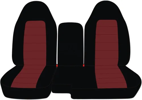 Vista 23 de Cubreasientos de camiones de dos tonos/vehículos utilitarios Ford Ranger/Explorer Mazda Navajo/Serie B (asientos separados, 60/40) con Negro y azul