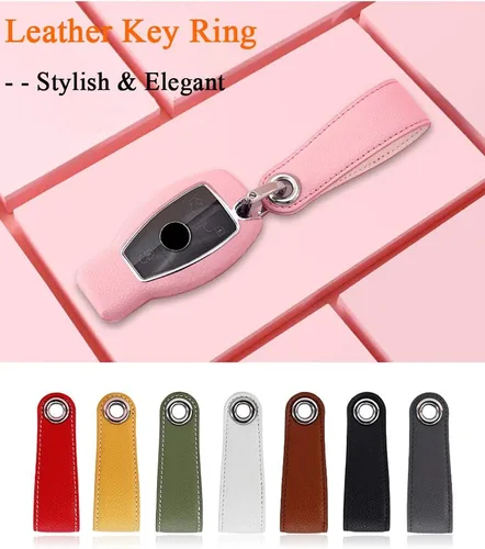 Vista 3 de SANRILY Funda para llave Mercedes Benz A B C E R Class GLK GLA GLC GLE CLS SLK AMG Funda protectora de llave con llavero negro