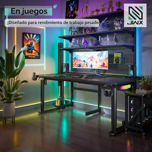 Vista 4 de JWX Escritorio para juegos de pie de 4 patas con motor dual de 71 pulgadas