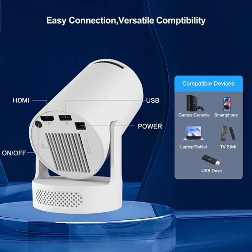 Vista 7 de Mini proyector portátil con aplicación TranScreen, proyector de película inteligente para TV Stick, teléfono inteligente, iPhone y USB, soporte 4K