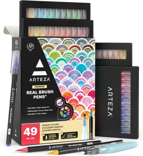 Vista 10 de Arteza Real Pincel plumas – 24-colores – acuarela marcadores – (24 unidades)