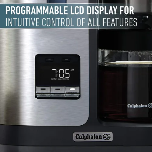 Vista 4 de Calphalon BVCLDCG1 Perfect-Brew - Cafetera de 10 tazas, acero inoxidable oscuro