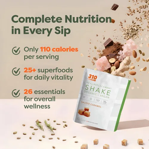 Vista 3 de 310 Nutrition - Batido de origen vegetal en polvo, orgánico y vegano, reemplazo de comidas, sin gluten, lácteos y soja, apto para dieta keto