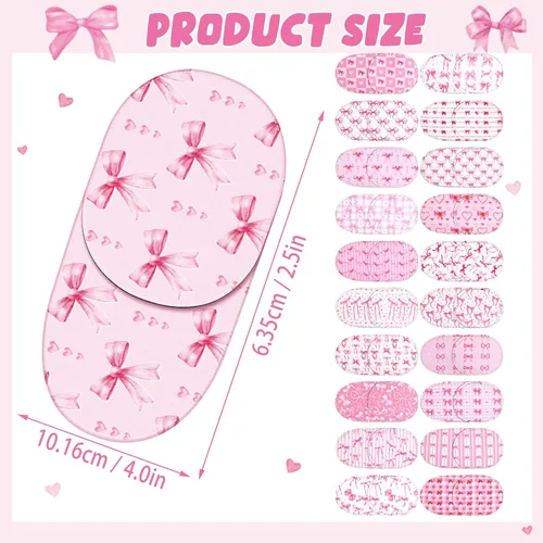 Vista 3 de Kingdder 20 parches de ojos rosas para niños pequeños para lentes izquierdo o derecho, reutilizable, ajustable, lazo de estilo rosa para niñas