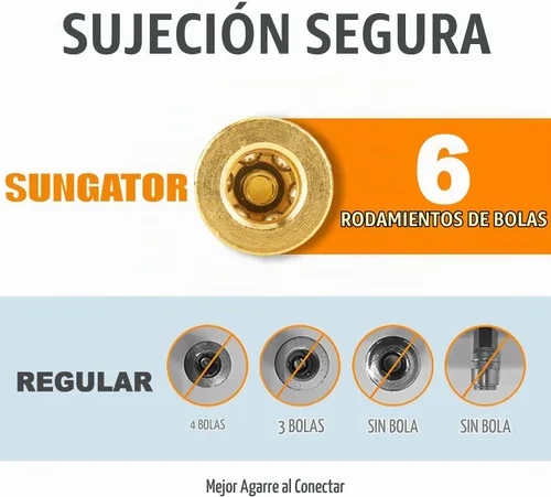 Vista 3 de SUNGATOR 8 piezas de accesorios de manguera de aire NPT de 1/4 pulgadas, accesorios de conexión rápida de línea de aire de latón macizo de 1/4
