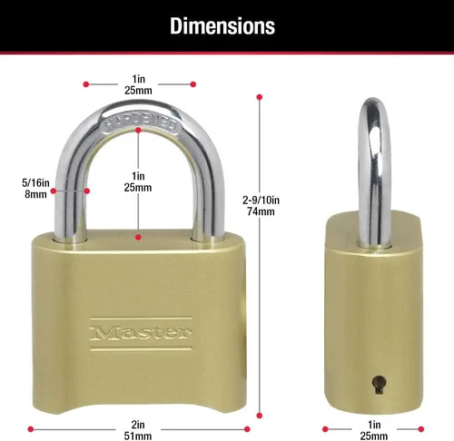 Vista 6 de Candado Master Lock 175, de combinación ajustable, 175