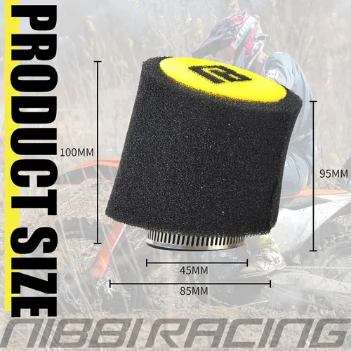 Vista 4 de Kit de Carburador NIBBI PE17, Carburador de 17 mm para Motocicleta con Filtro de Aire de Espuma - Compatible con Pitbike de 100 cc, 110 cc, Dirt