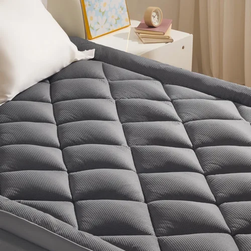 Vista 2 de SLEEP ZONE - Cubrecolchón extragrueso individual para dolor de espalda, funda de colchón de felpa transpirable y gruesa, cubrecama suave con relleno